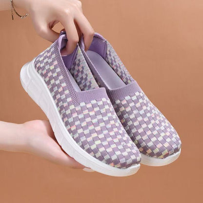 Damen Sneaker Slip-On Weich Bequem Schnürlos