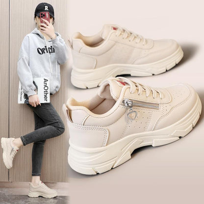 Damen Sneaker Sportlich Chunky mit Reißverschluss Rutschfest - BerlinGlamour