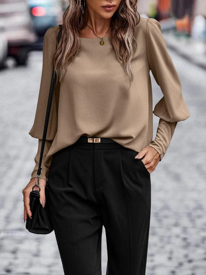 Elegantes Damen Oberteil Puffärmel Weich
