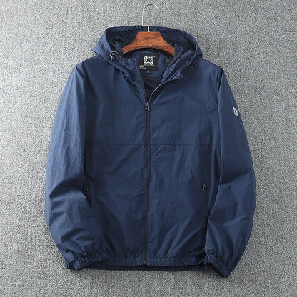 Herren Windjacke Leicht Wasserabweisend Kapuzenjacke