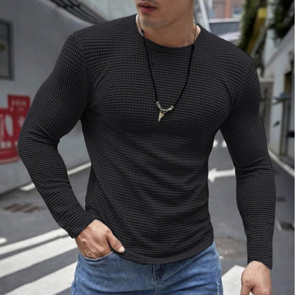 Herren Langarmshirt Strukturiert Moderne Oberfläche - BerlinGlamour