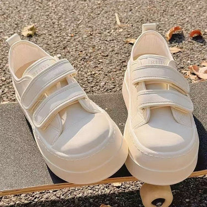 Damen Plateau Sneaker Bequem Dämpfend Mit Klettverschluss