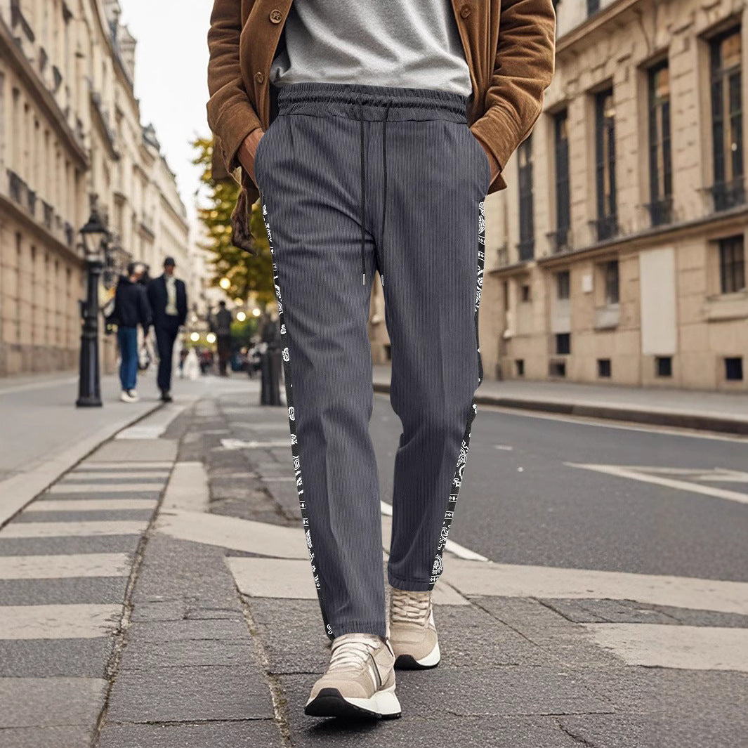 Herren Jogginghose Elastisch Mit Seitlichem Grafikdesign