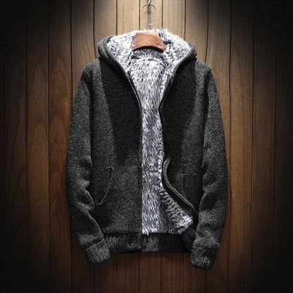 Herren Kapuzenjacke Weich Warm Mit Seitentaschen