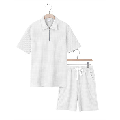 Herren Kurzarm Set Elastisch Modern Strukturiert