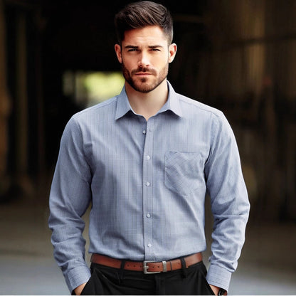 Herren Langarmhemd Karo Modern Trendy - BerlinGlamour