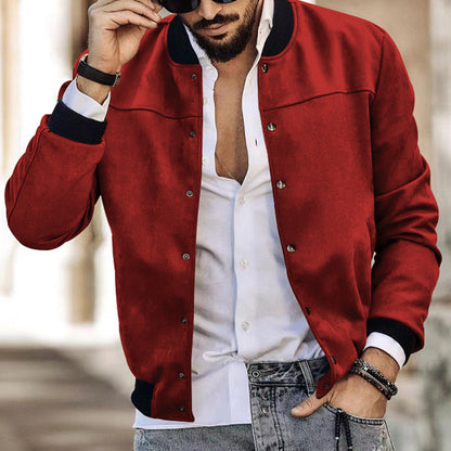 Herren Lederjacke Wildleder Reißverschluss Taschen Modern - BerlinGlamour