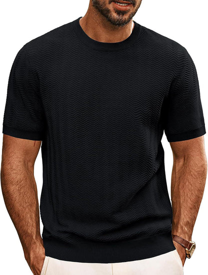 Herren Strickpullover Wellenmuster Bequem Luftig