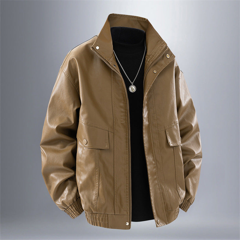 Herren Lederjacke Elegante Ledermantel Modern Schwarz - BerlinGlamour