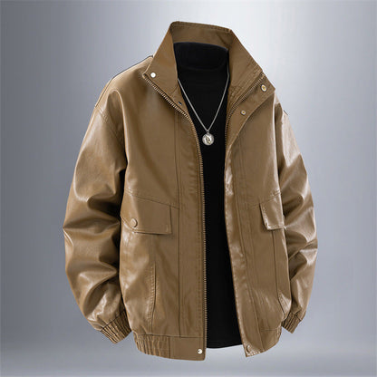 Herren Lederjacke Elegante Ledermantel Modern Schwarz - BerlinGlamour