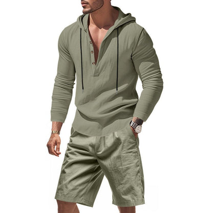 Herren Kapuzenshirt mit kurzer Hose Casual Sportlich