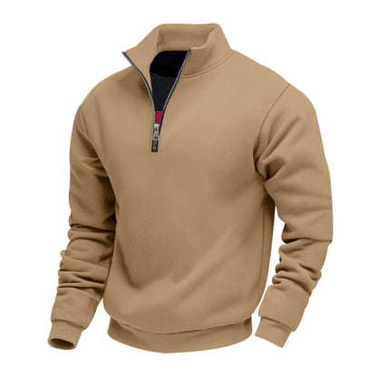 Herren Sweatshirt Sportlich Mit Stehkragen Reißverschluss Modern