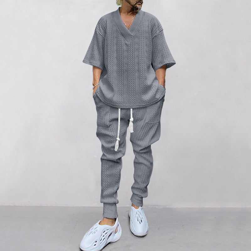 Herren Freizeit-Set Oversized Pullover Jogginghosen Bequem