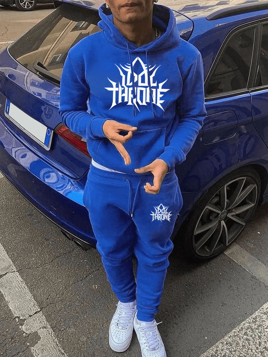 Herren Hoodie Jogginghose Set Logodesign Streetwear Style