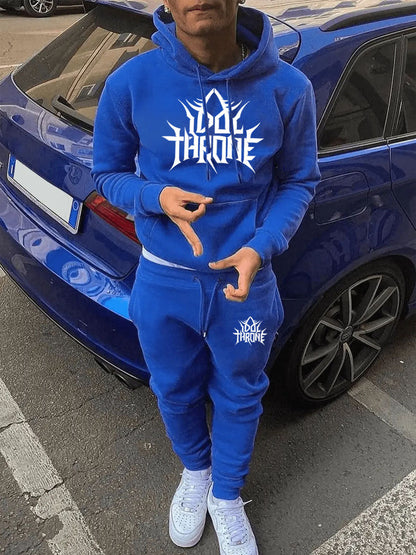 Herren Hoodie Jogginghose Set Logodesign Streetwear Style