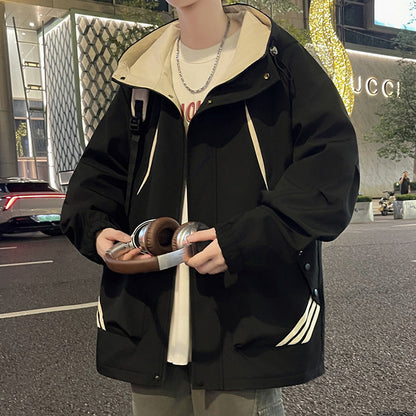 Herren Windjacke Leicht Verstellbares Kapuzenjacket
