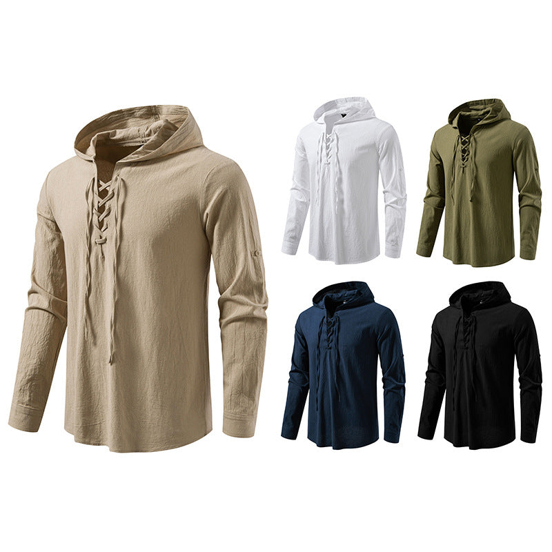 Herren Kapuzenpullover Modern Schnürdesign Streetwear