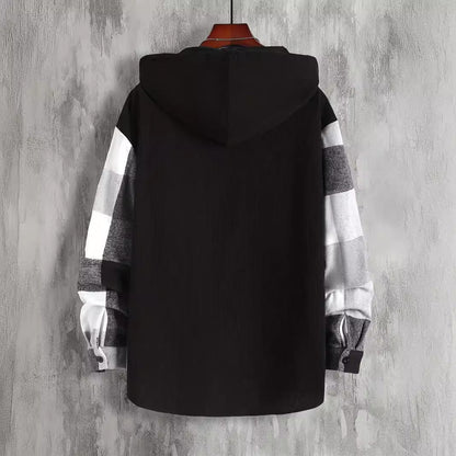 Herren Kapuzenjacke Kariert Modern Urban