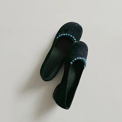 Damen Ballerinas mit Pom-Pom Detail Moderne Frauen Schuhe