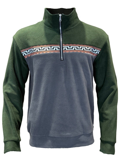 Herren Fleece-Pullover Stehkragen Modern Farbig