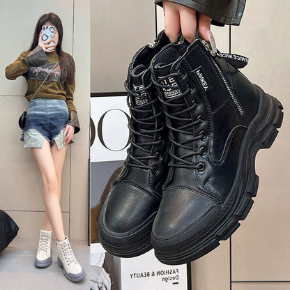 Damen Sneaker High-Top atmungsaktiv mit Reißverschluss
