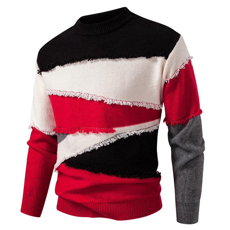 Herren Pullover Modern mit Fransen Design Trendy