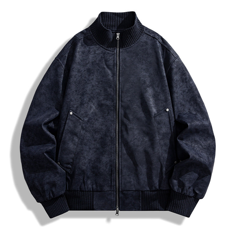 Herren Bomberjacke Modern Stylish mit Nappaleder Optik