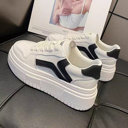 Damen Sneaker Plattform Hohe Absätze Sportlich Schwarze Modeschuhe - BerlinGlamour
