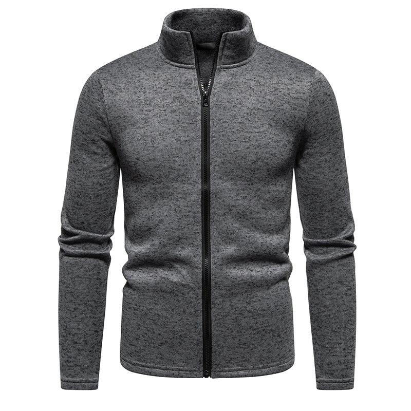 Herren Fleecejacke Warm mit Reißverschluss und Kragen