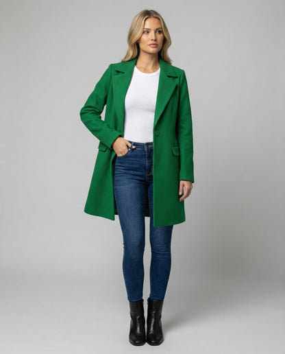 Damen Blazer Lang Damen mit Struktur