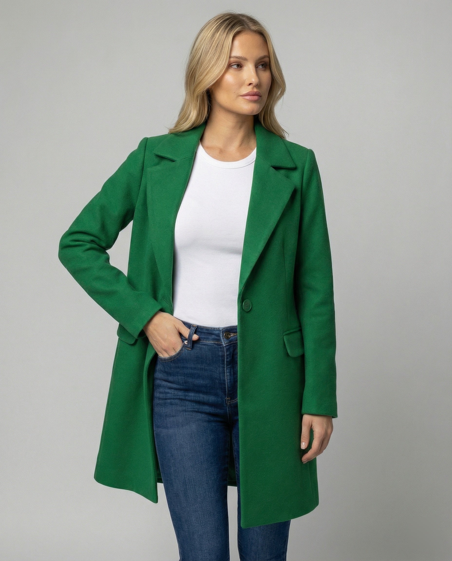 Damen Blazer Lang Damen mit Struktur - BerlinGlamour