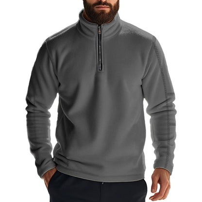 Herren Fleece Pullover Halbzipp mit Reißverschluss Warm