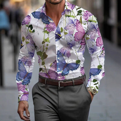 Herren Hemd Flora Muster Elegant Berlin