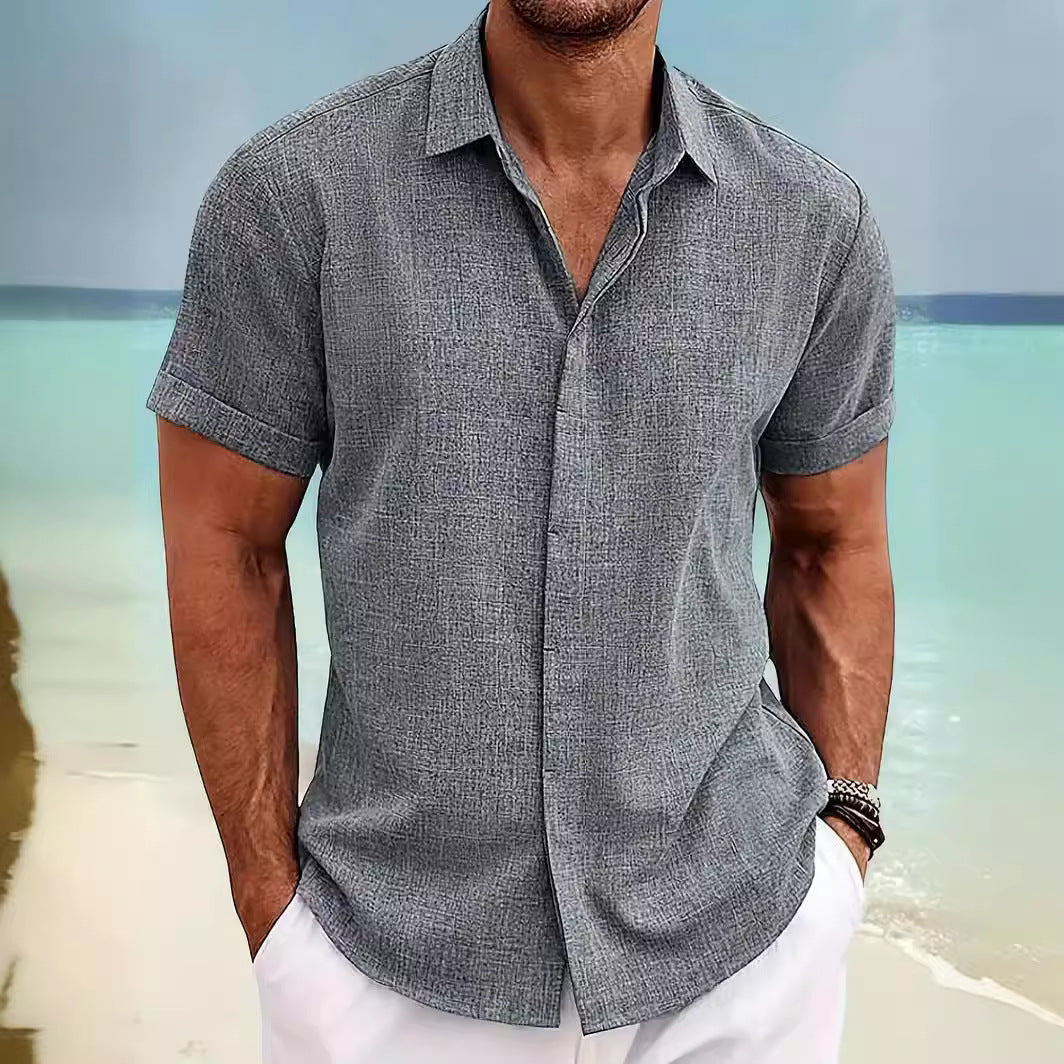 Herren Kurzarmhemd mit Textur Optik Trendy - BerlinGlamour