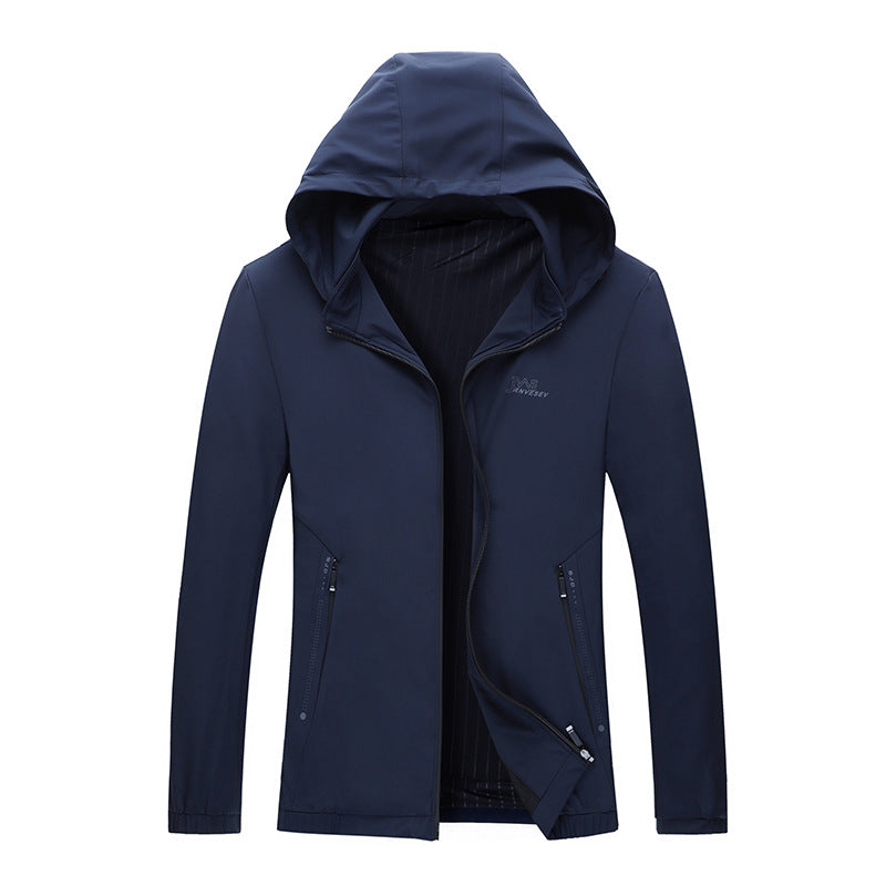 Herren Funktionsjacke Leicht Kapuze Atmungsaktiv Waterproof