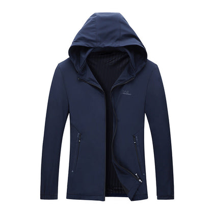 Herren Funktionsjacke Leicht Kapuze Atmungsaktiv Waterproof
