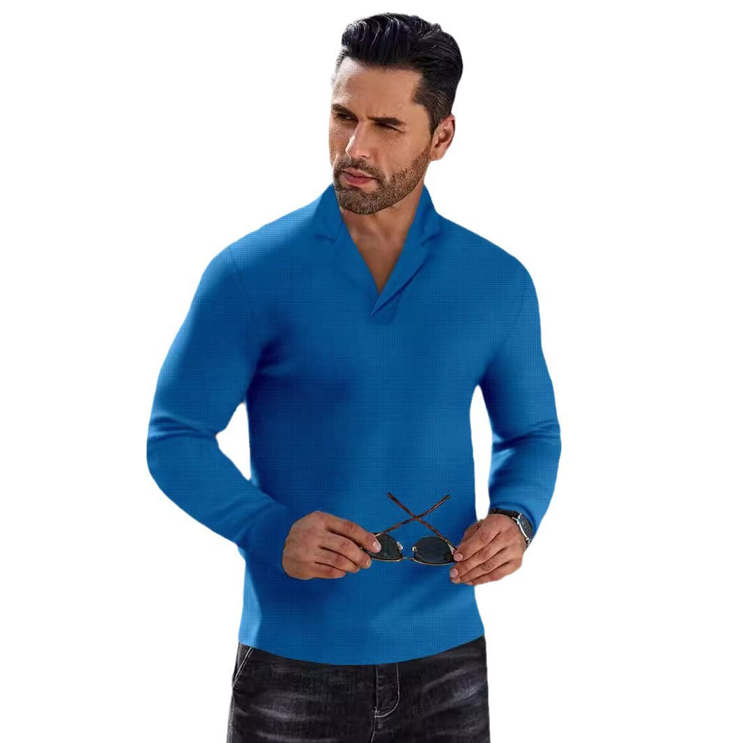 Herren Pullover Moderner Kragen Schick Schwarz