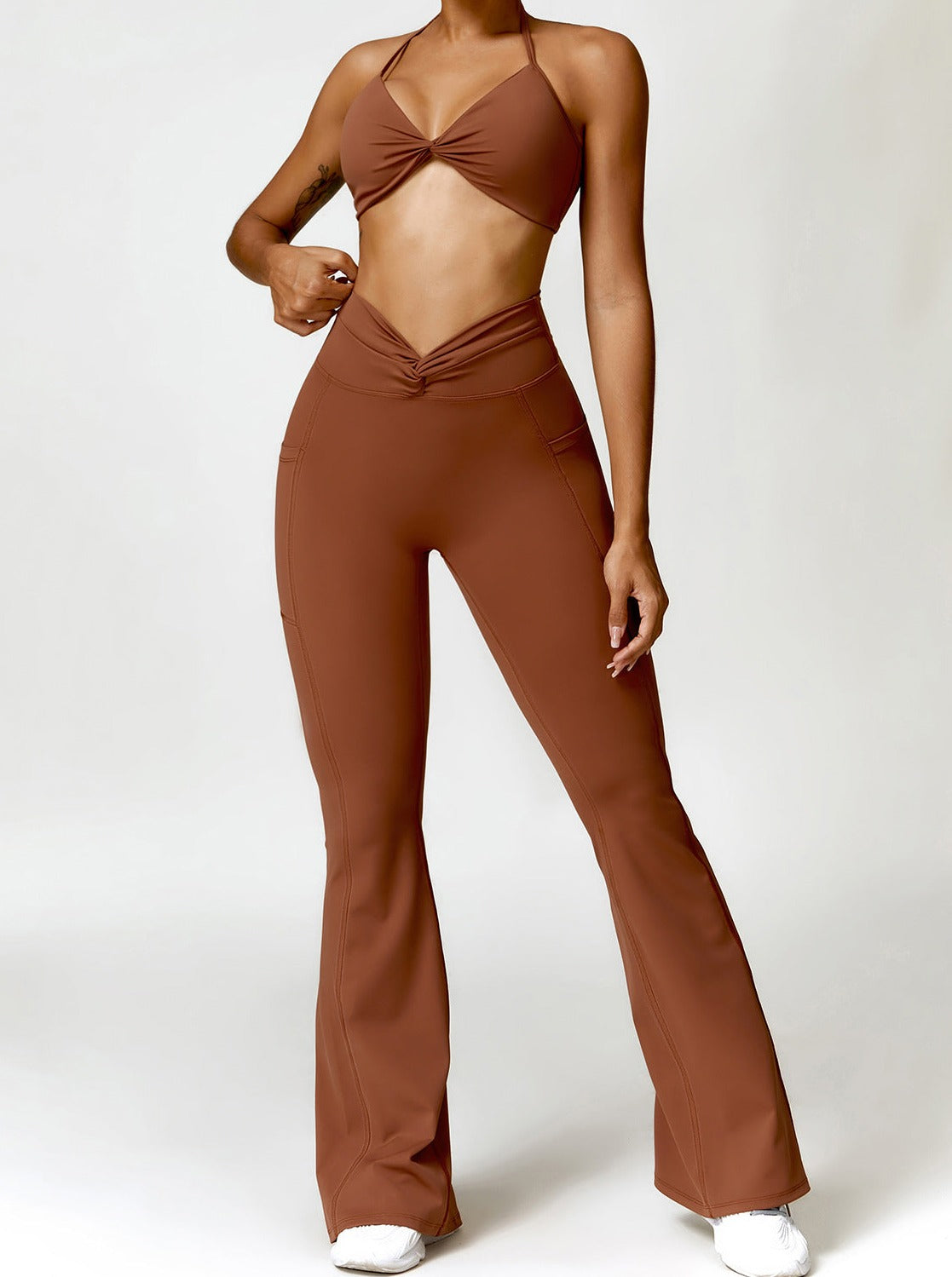 Hohe Taille Schlaghose Figurformend