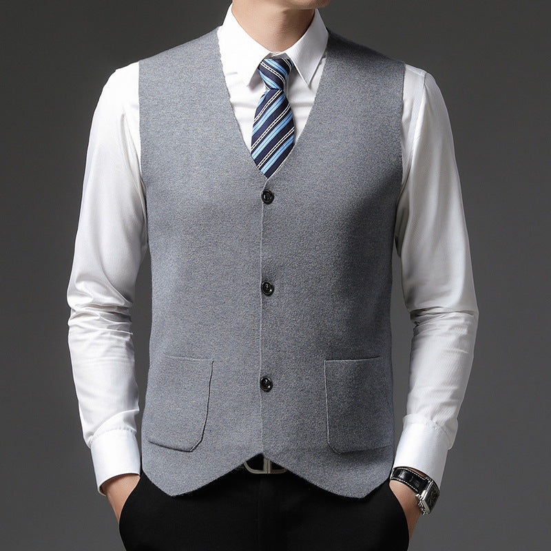 Herren Weste Elegant Schwarze Anzugs-Weste