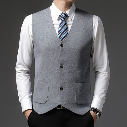 Herren Weste Elegant Schwarze Anzugs-Weste