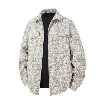 Herren Overshirt Modern Mit Muster Trendig