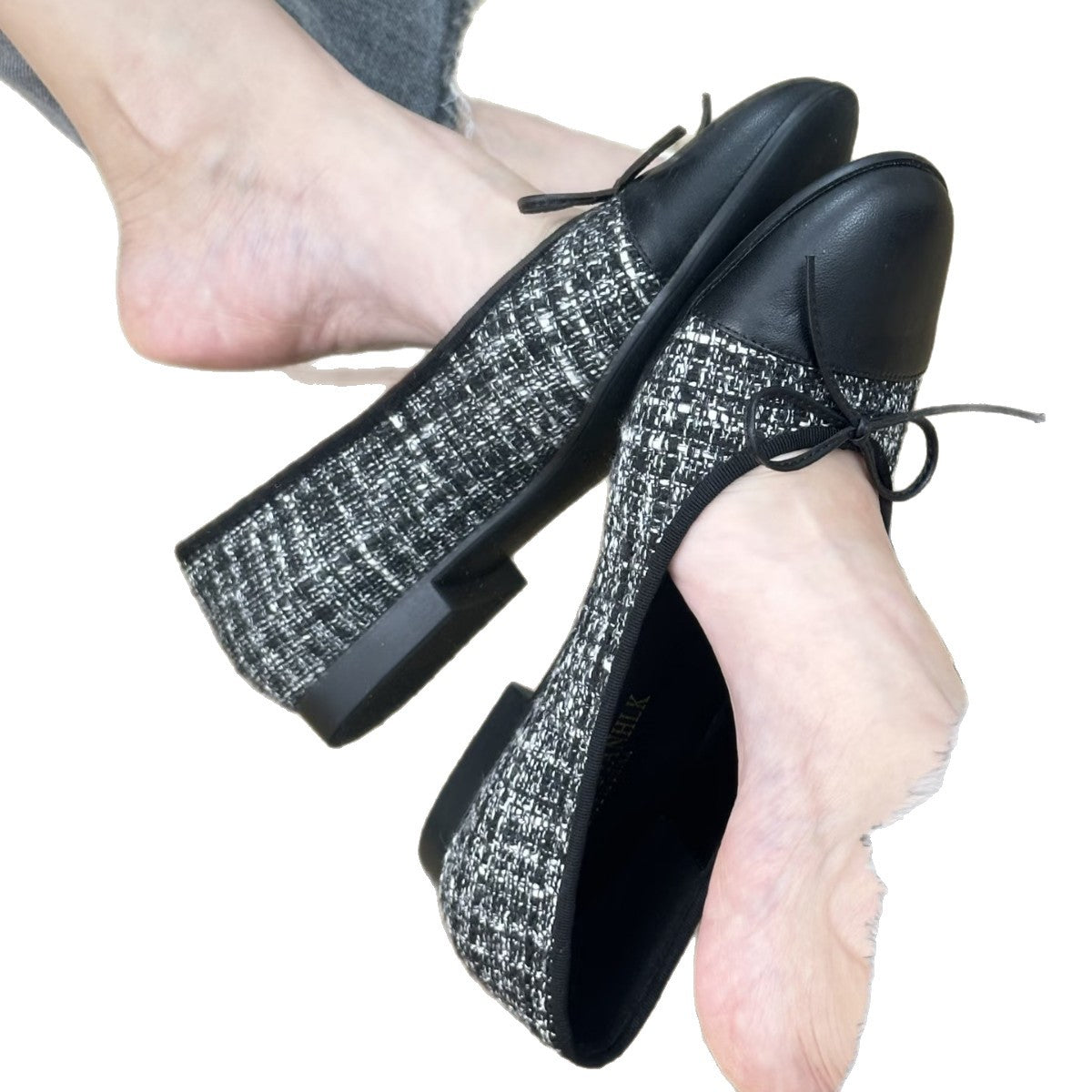 Damen Ballerinas Elegante Komfort Schuhe Blockabsatz