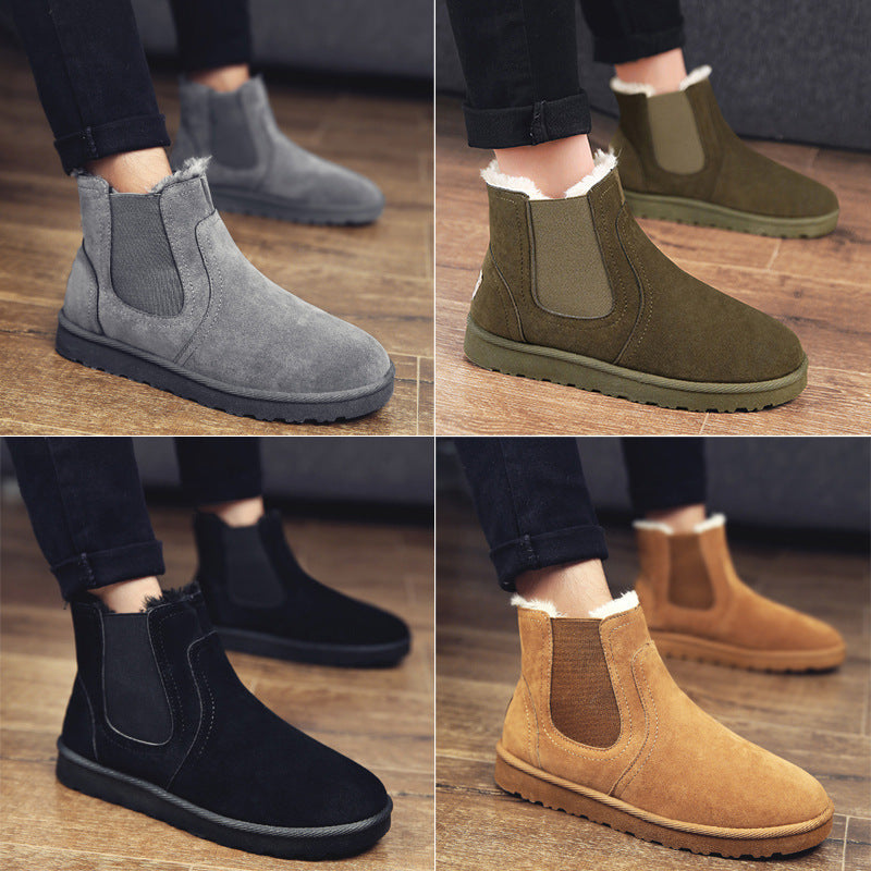Damen Ankle Boots Wildleder Warm Bequem Winterstiefel