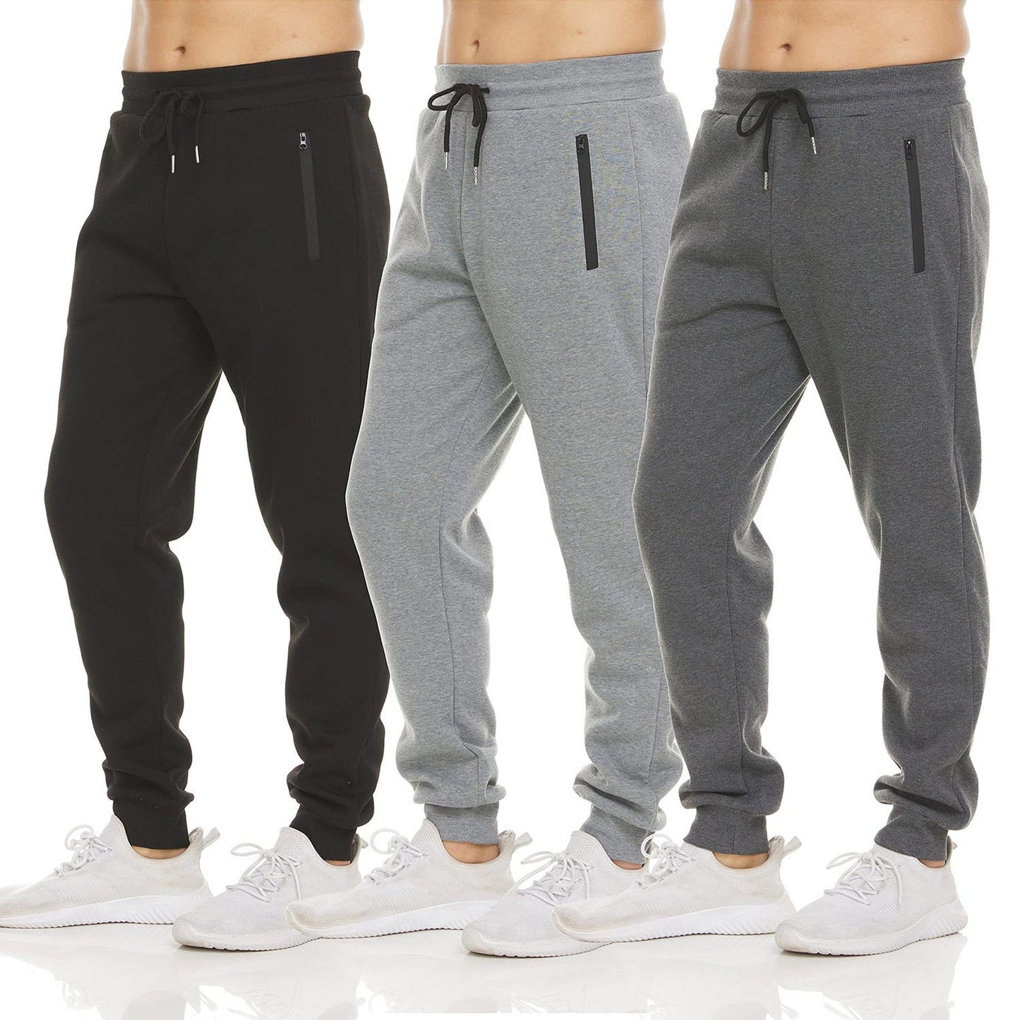 Bequeme Herren Sport-Jogginghose mit Reißverschluss Taschen - BerlinGlamour