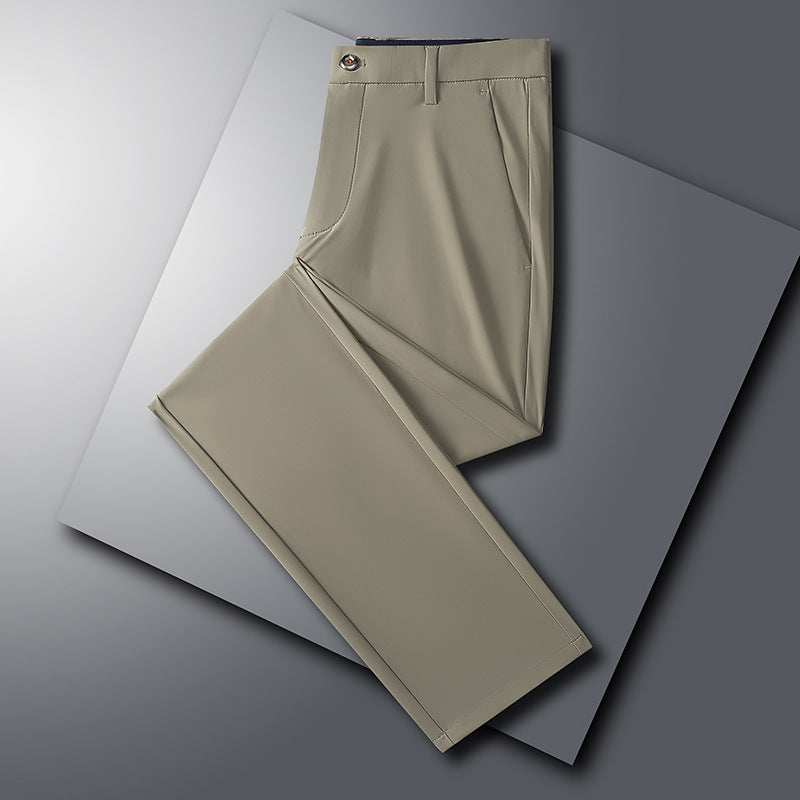 Herren Business-Hose Slim Fit Elastisch Grau