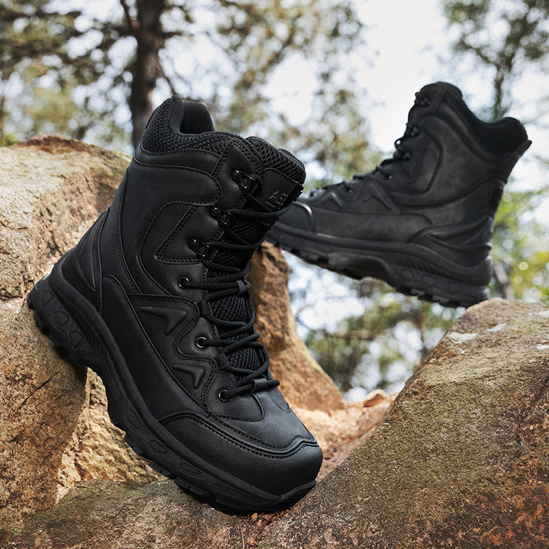 Herren Stiefel Robust Knöchelschutz Hochwertig Schwarz
