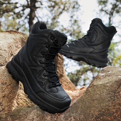 Herren Stiefel Robust Knöchelschutz Hochwertig Schwarz