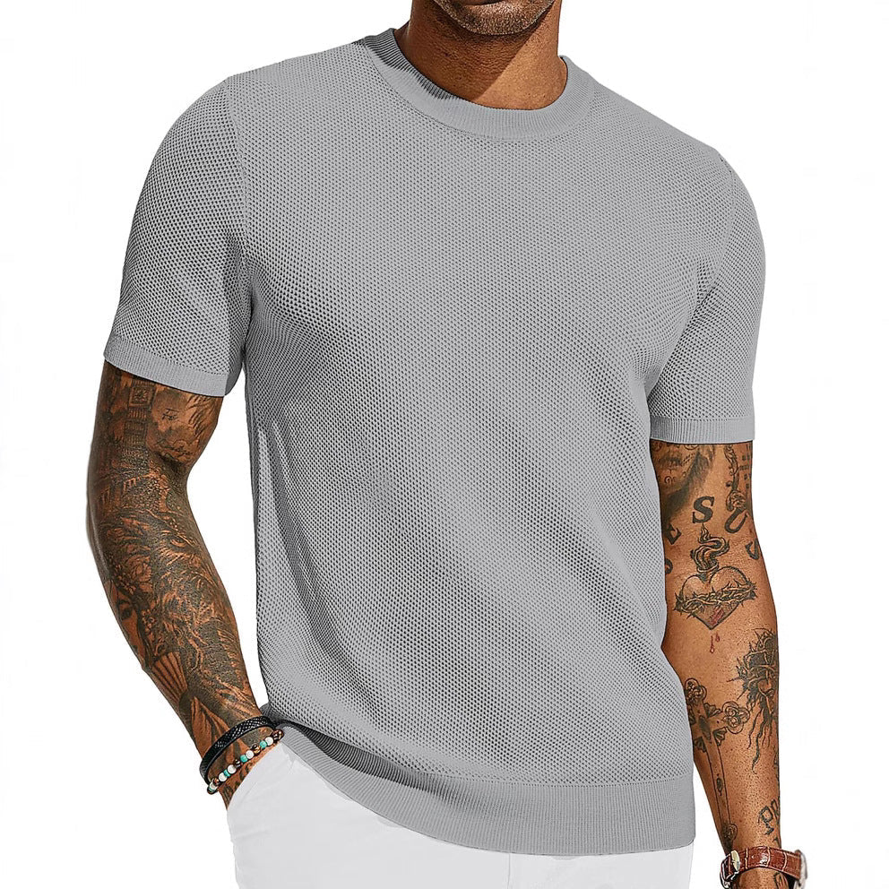 Herren T-Shirt Atmungsaktiv Netz-Top Sportlich