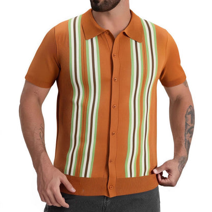 Herren Hemd Kurzarm Streifen Modern Berlin Style