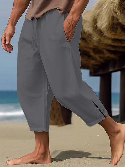 Herren Strandhose Bequem Mit Taschen Sommerhose